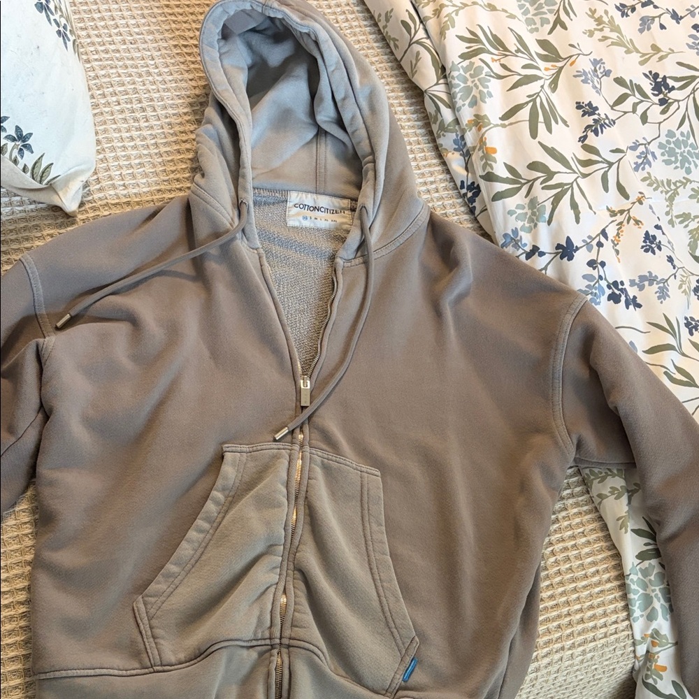 Cotton Citizen Gray Zip-Up Boston Hoodie